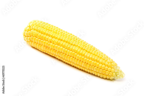 Corn on the cob on a white background.