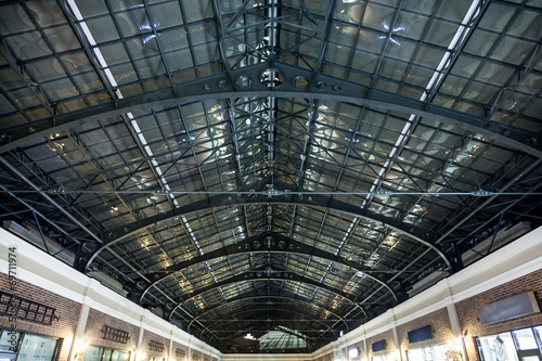 glass dome at night