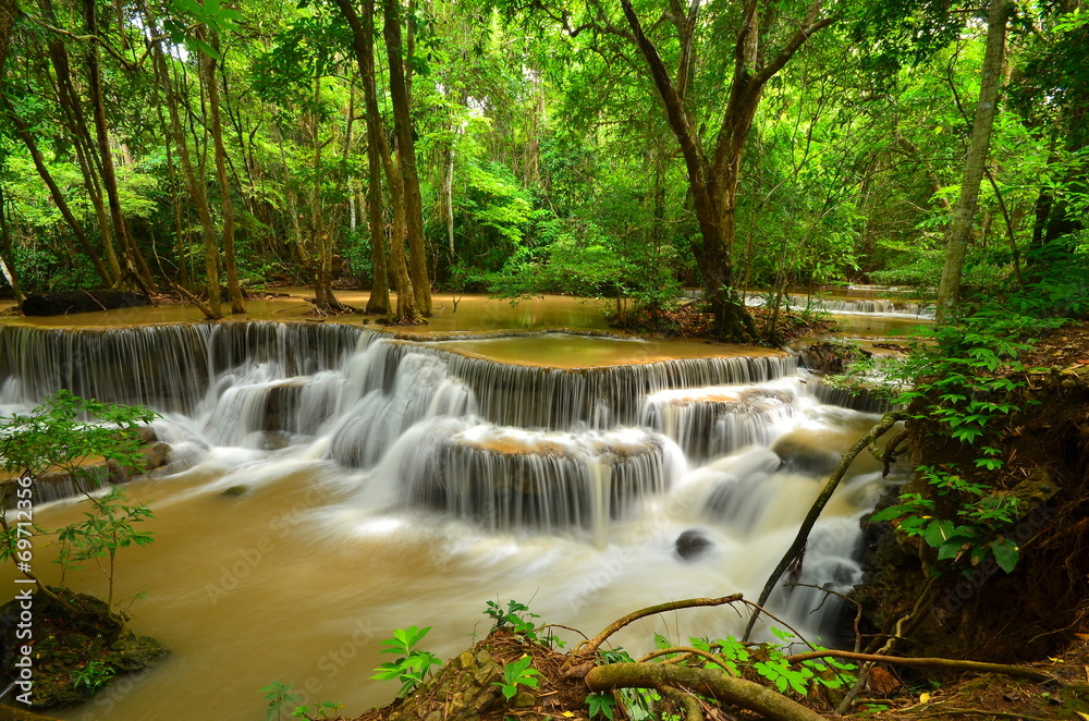 Cascade Waterfalls in Green Forests Cascade Waterfalls in Green Forests