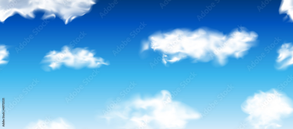Blue seamless sky with clouds. Blue seamless sky with clouds.