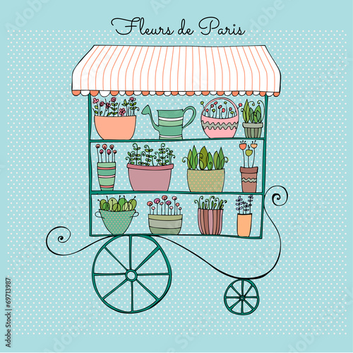 illustrated cute flower shop