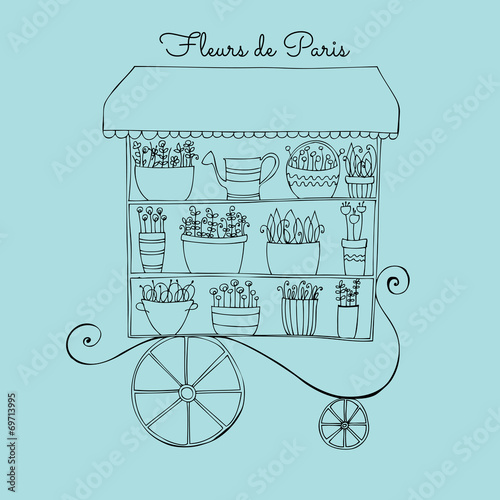 illustrated cute flower shop