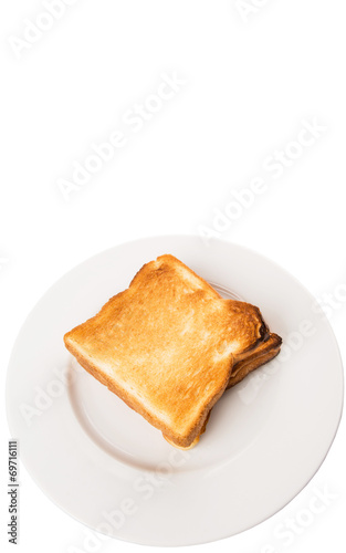 Bread toast over white background  © akulamatiau