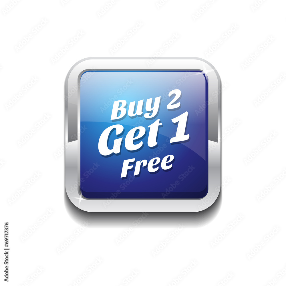 Buy 2 Get 1 Free Glossy Shiny Vector Button Buy 2 Get 1 Free Glossy Shiny Vector Button