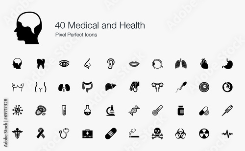 40 Medical and Health Pixel Perfect Icons