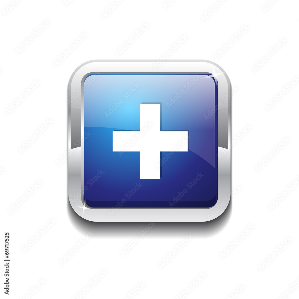 Plus Rounded Corner Vector Blue Web Icon Button Plus Rounded Corner Vector Blue Web Icon Button