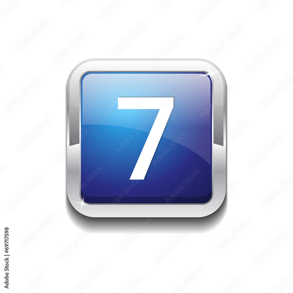 7 Number Rounded Corner Vector Blue Web Icon Button 7 Number Rounded Corner Vector Blue Web Icon Button