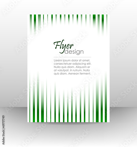 Business flyer or corporate banner with green lines pattern
