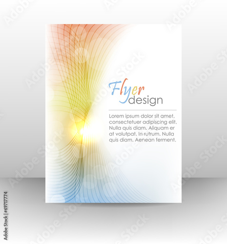 Business flyer template, corporate banner with shiny effect