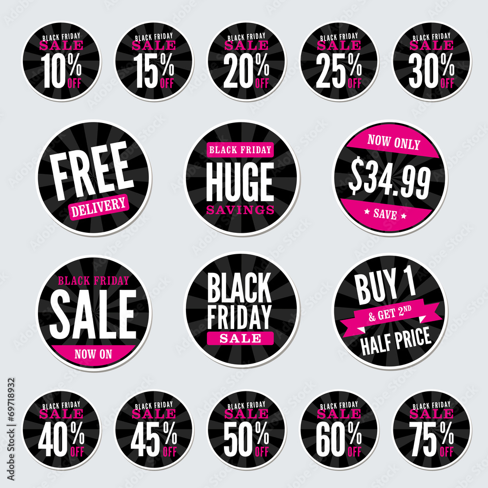 Black Friday Retail Stickers