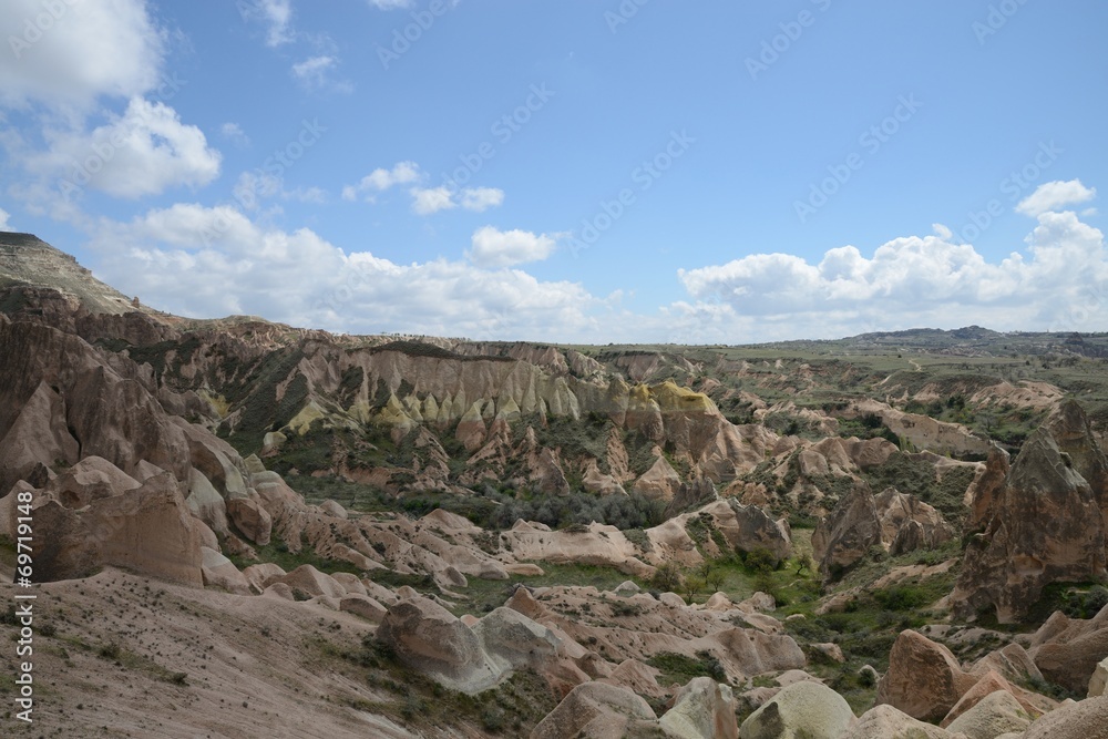 Magnificent rock landscape in Cappadocia.