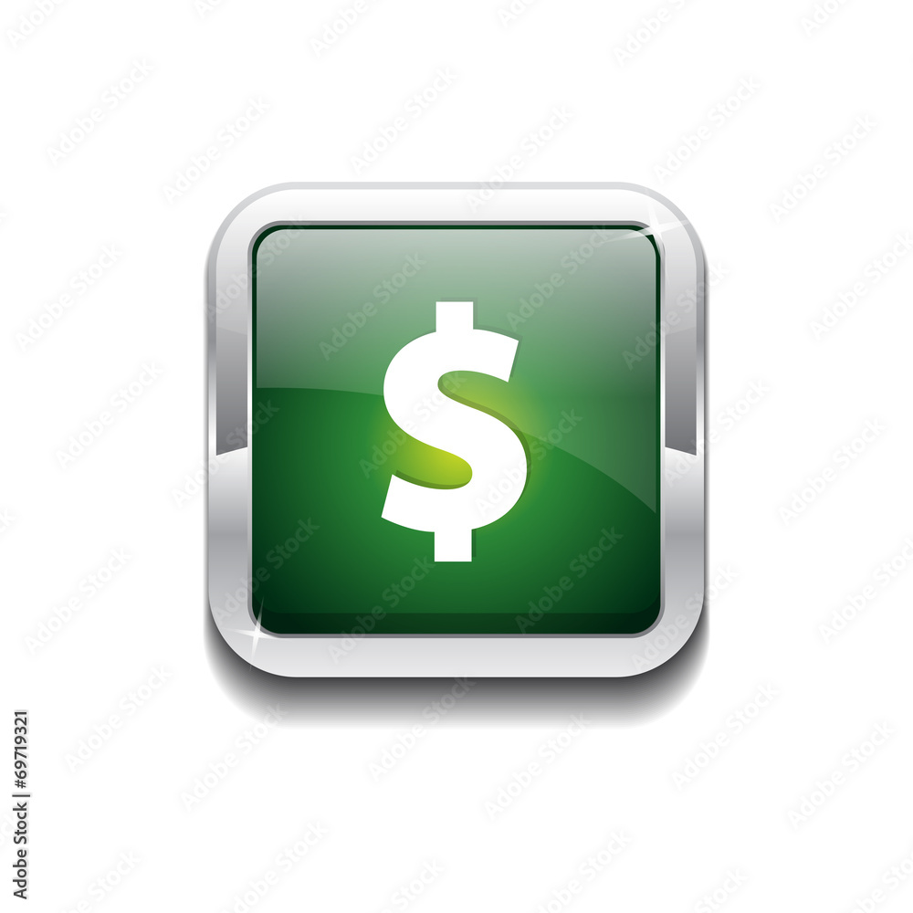 Dollar Currency Sign Square Green Vector Web Button Icon Dollar Currency Sign Square Green Vector Web Button Icon