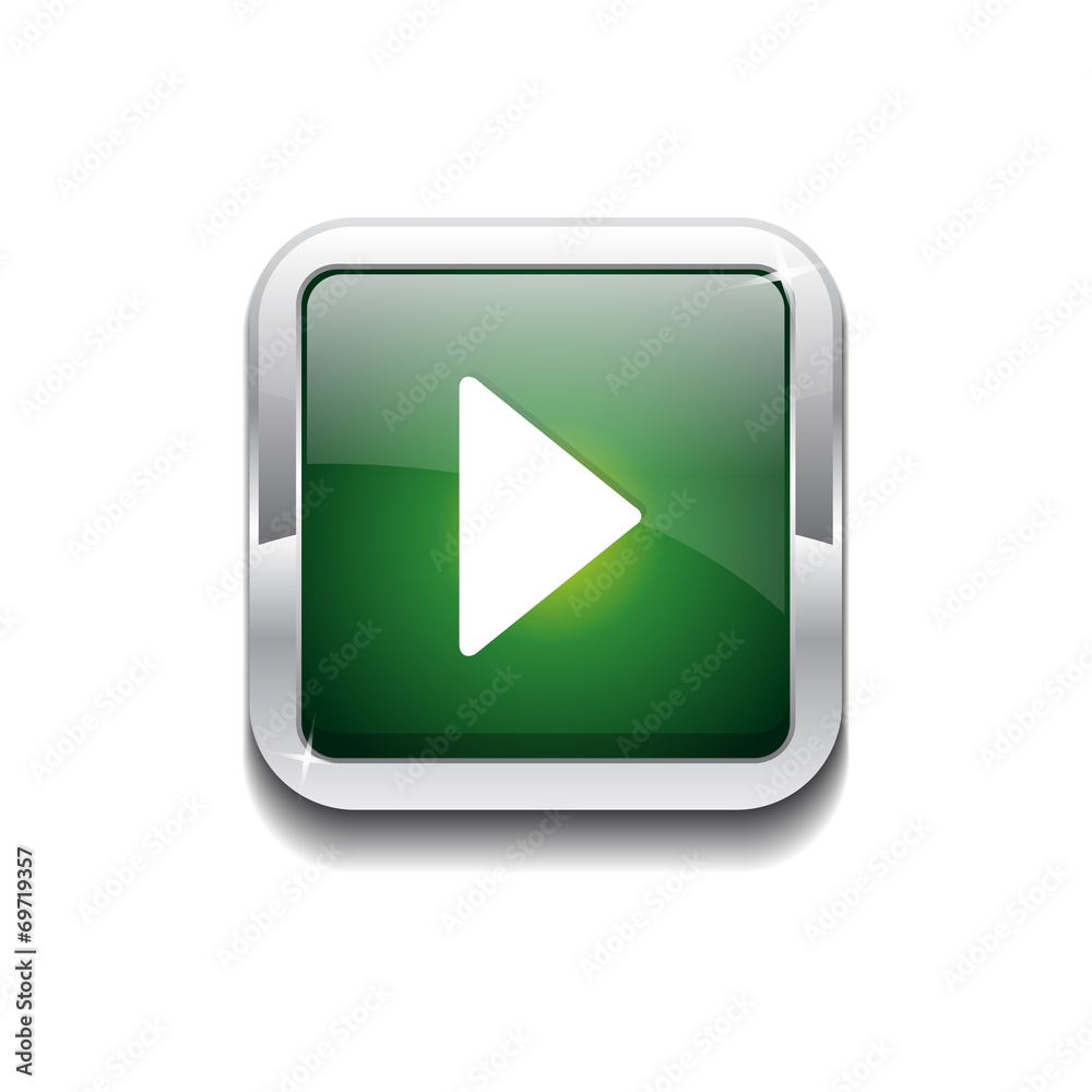 Play Rounded Rectangular Vector Green Web Icon Button Play Rounded Rectangular Vector Green Web Icon Button