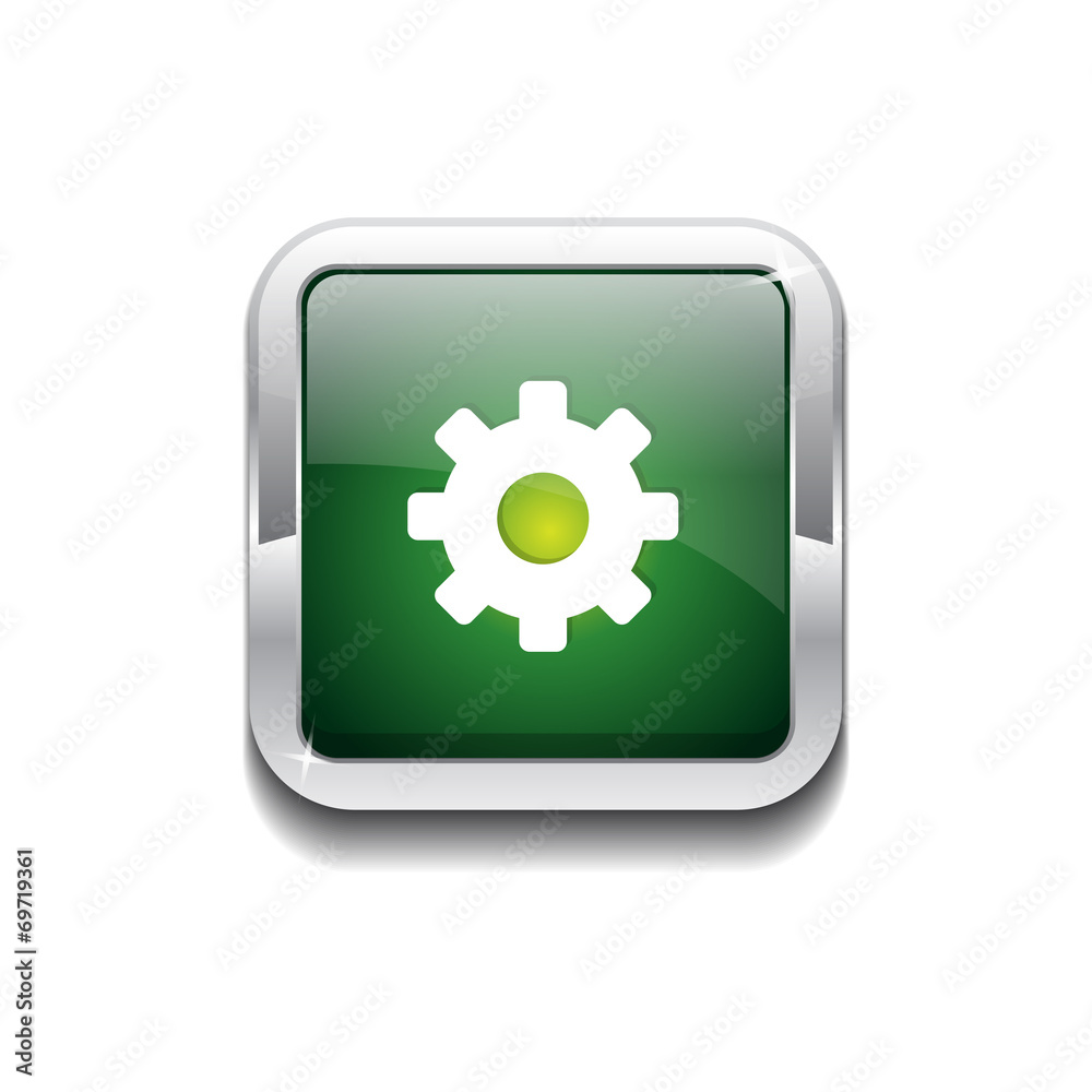 Settings Rounded Rectangular Vector Green Web Icon Button Settings Rounded Rectangular Vector Green Web Icon Button