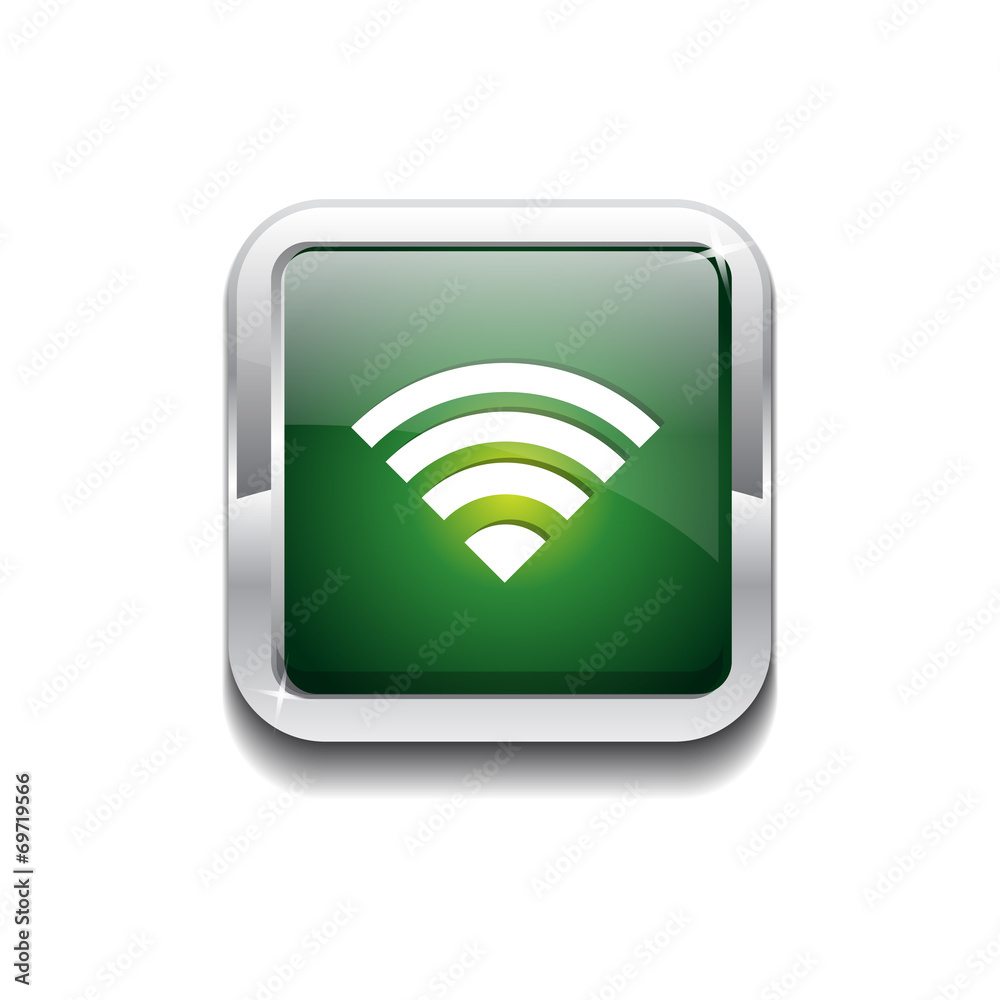 WIFI Rounded Rectangular Vector Green Web Icon Button WIFI Rounded Rectangular Vector Green Web Icon Button