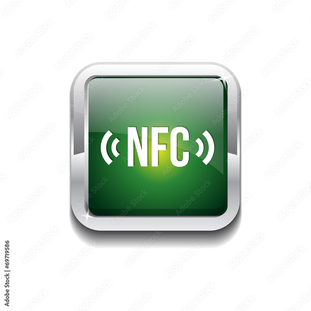 NFC Rounded Rectangular Vector Green Web Icon Button NFC Rounded Rectangular Vector Green Web Icon Button