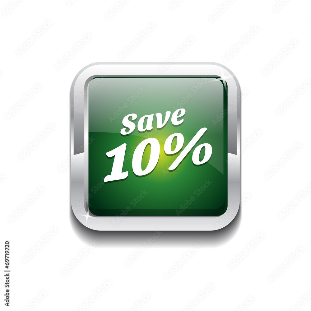 Save 10 Percent Glossy Shiny Rounded Rectangular Vector Button Save 10 Percent Glossy Shiny Rounded Rectangular Vector Button