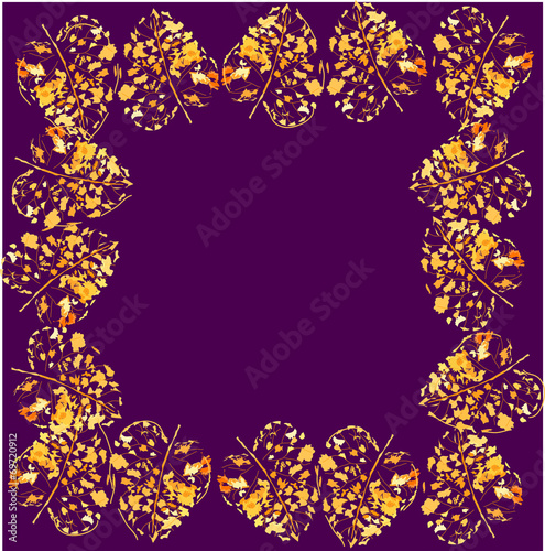 Golden leaves.Vector.
