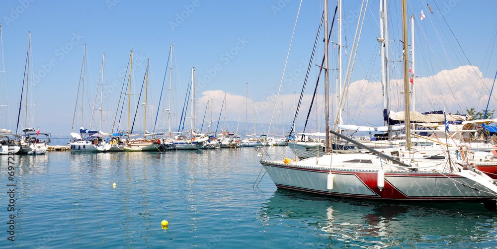 yachts in the harbor at sea