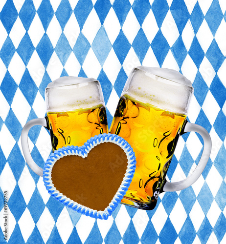 Oktoberfestbier und Rautenmuster