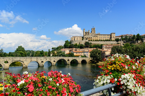 Beziers Cathedral Saint-Nazaire and Pont Vieux languedoc France