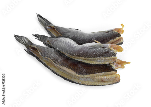 Dried fish isolate on white background