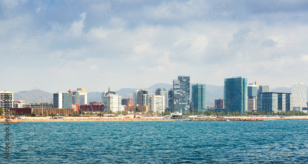 View of Barcelona from sea