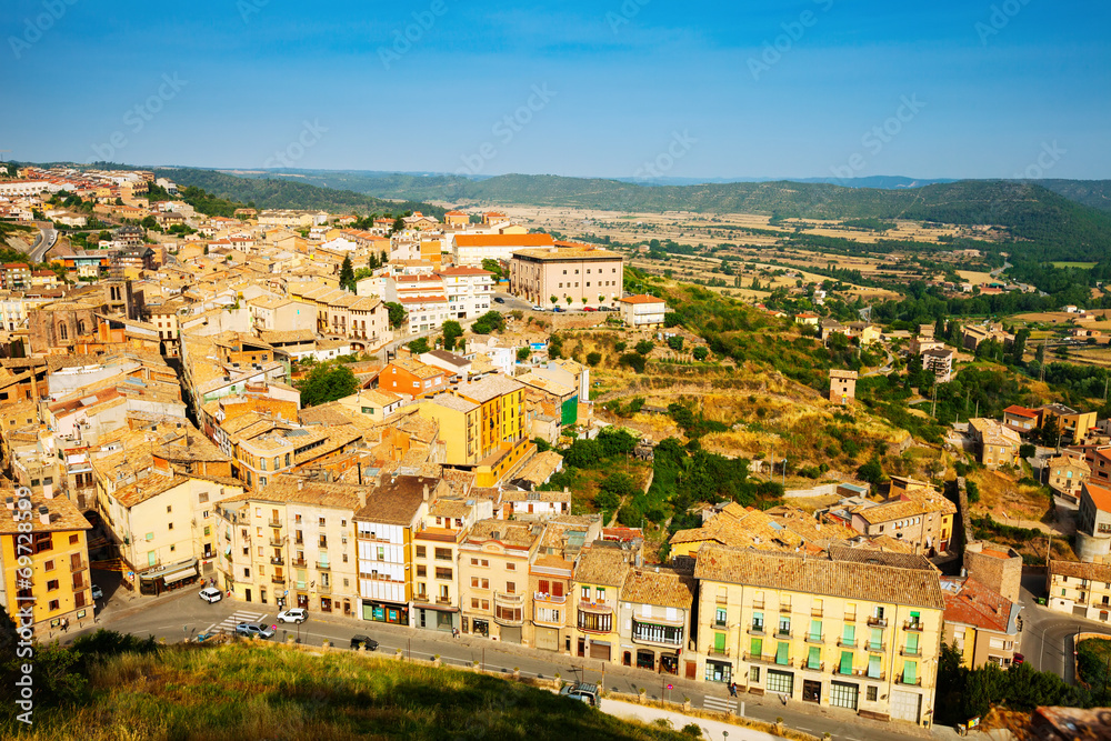 Top view of  Catalan town. Cardona