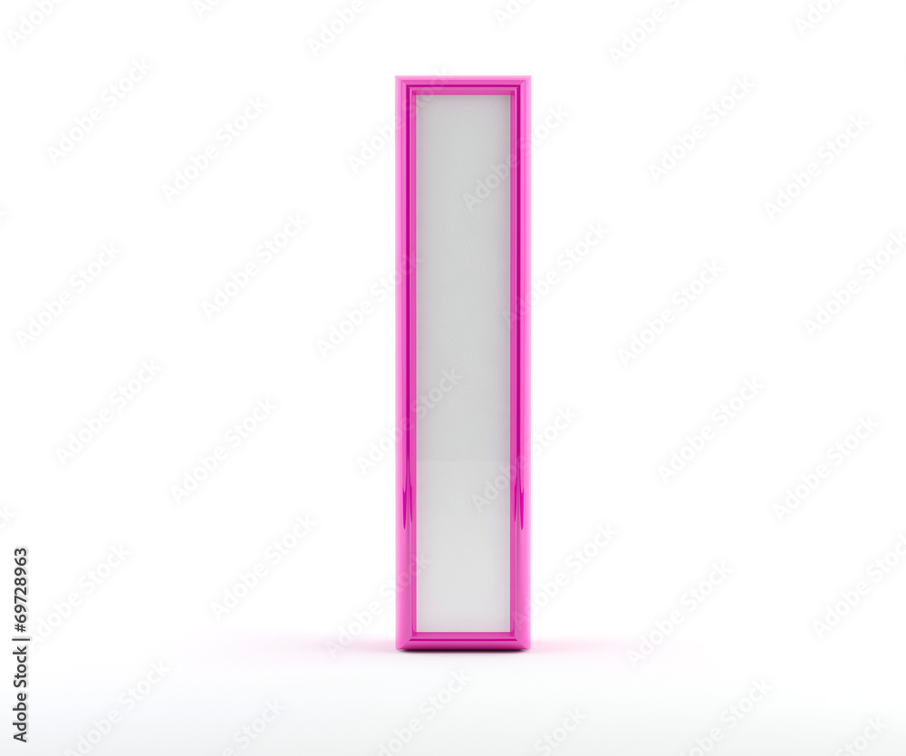 3D letter with glossy pink outline - Letter I 3D letter with glossy pink outline - Letter I
