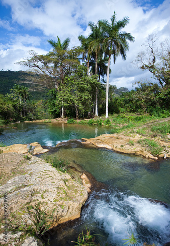 The river with stages in park of Soroa. Cuba.