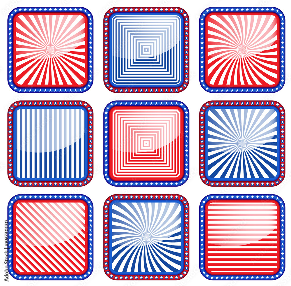 Button stylized colors of the USA flag Button stylized colors of the USA flag