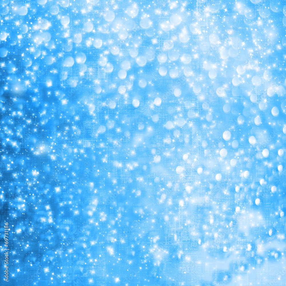 Blue Christmas background with bokeh effect