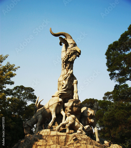 Five goats statue in Guangzhou city China