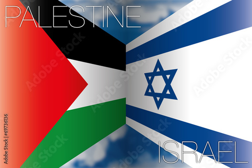 palestine vs israel flags
