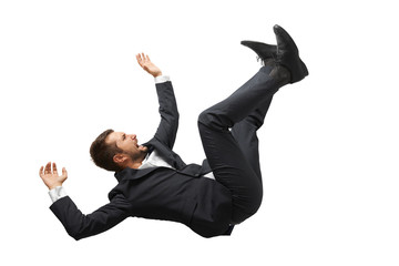 falling and screaming businessman