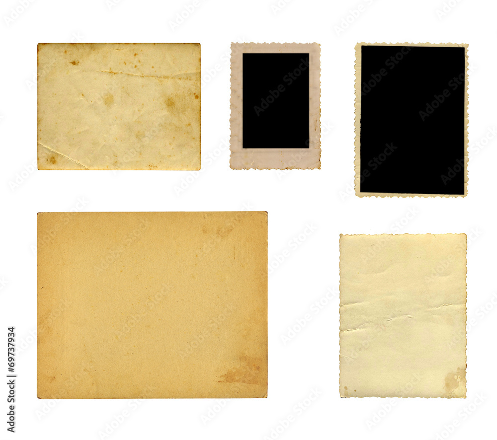 Set of old photo paper texture isolated on white background Set of old photo paper texture isolated on white background