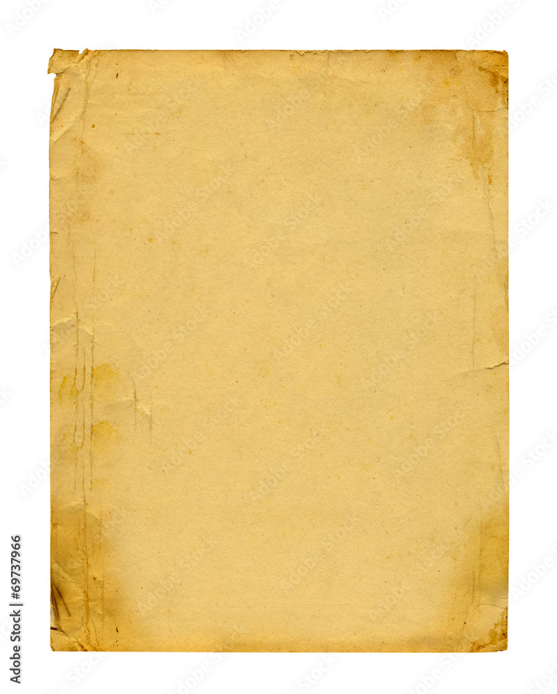 Old photo paper texture isolated on white background