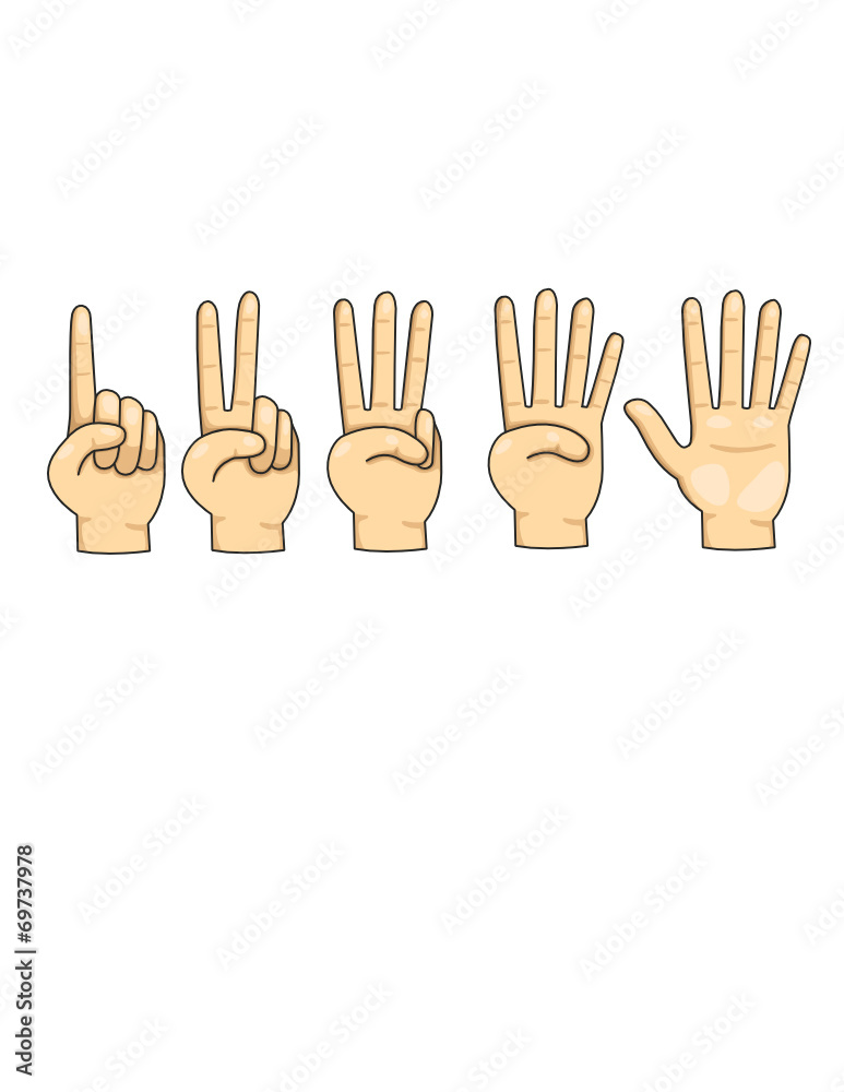 Fototapeta premium counting finger 1,2,3,4 and 5