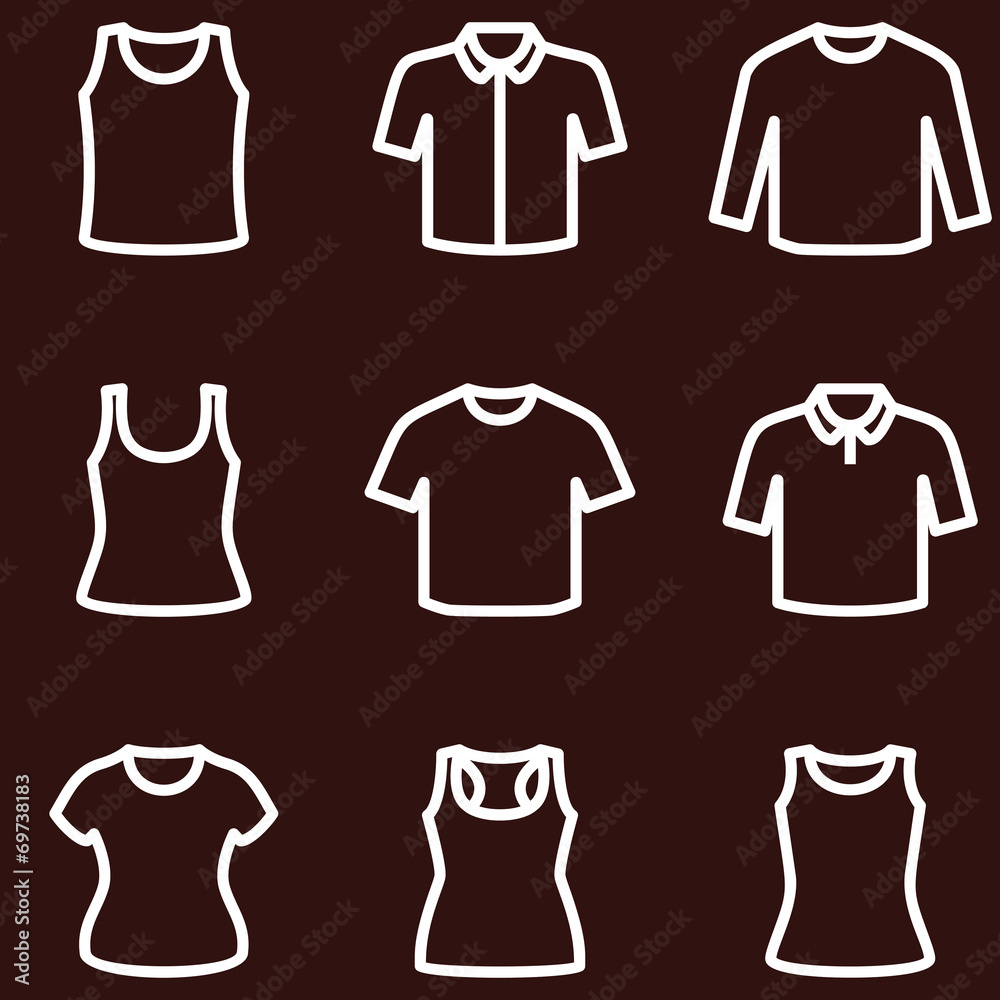 Set of t-shirts icon vector Set of t-shirts icon vector