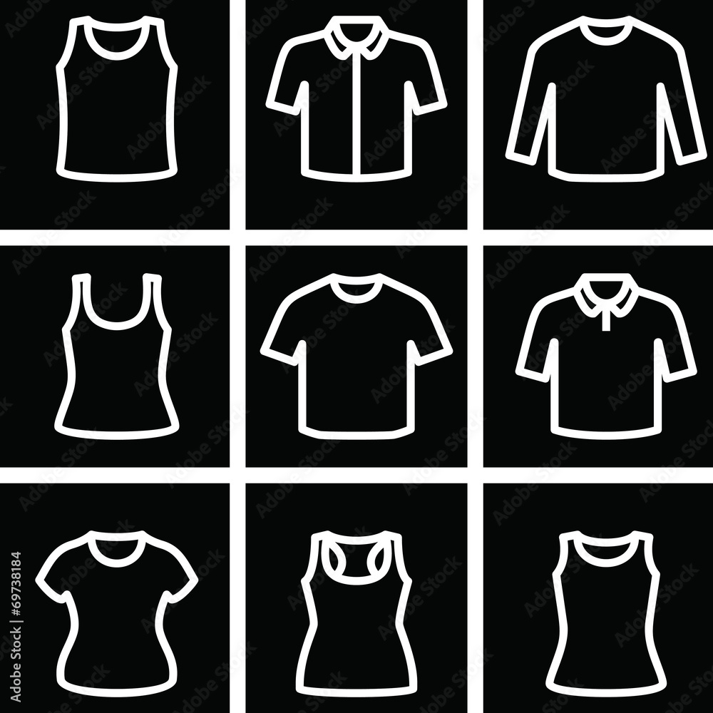 Set of t-shirts icon vector Set of t-shirts icon vector