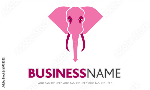 logo elefante rosa, elefante, forza, potenza