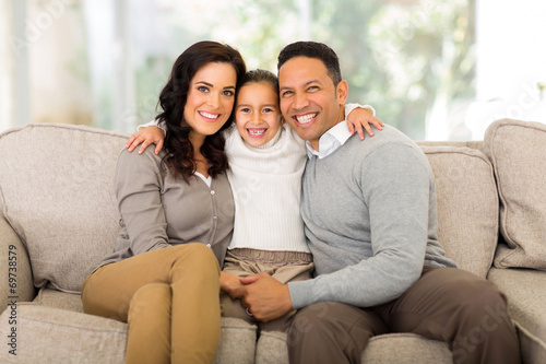 family sitting at home