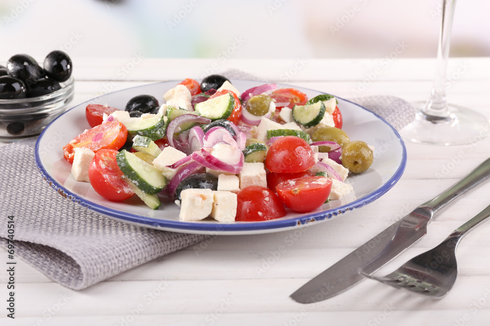 Greek salad served in plate Greek salad served in plate