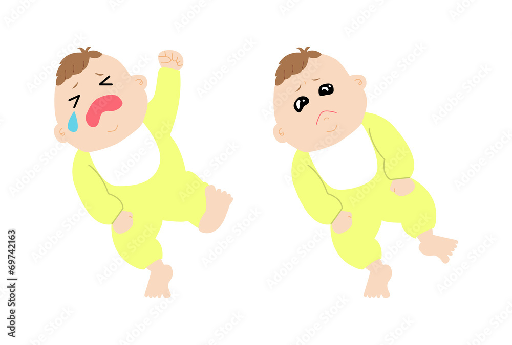 Obraz premium A set of baby images in his/her tantrum