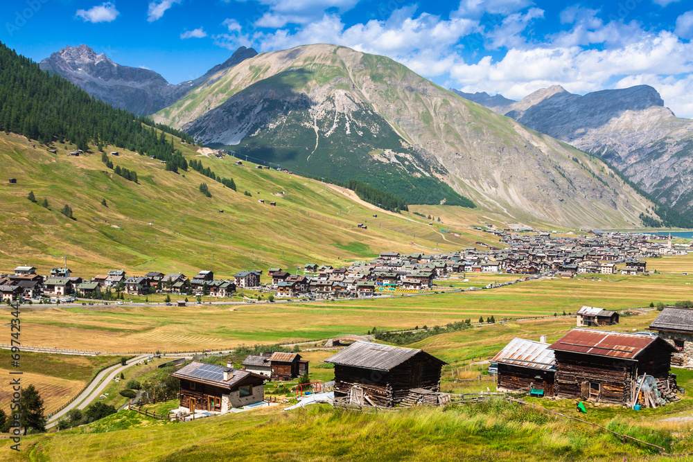 view of Livigno valley in summer