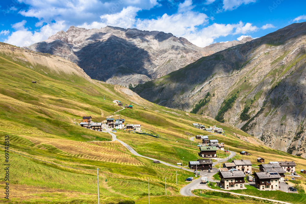 view of Livigno valley in summer