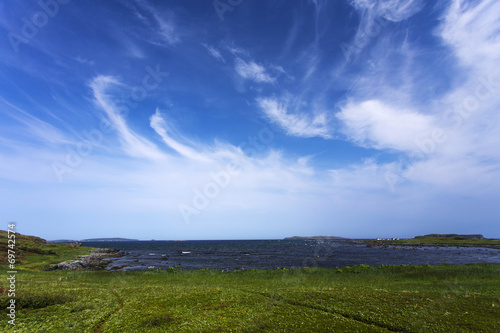 cirrus clouds over L Anse aux Meadows  Newfoundland