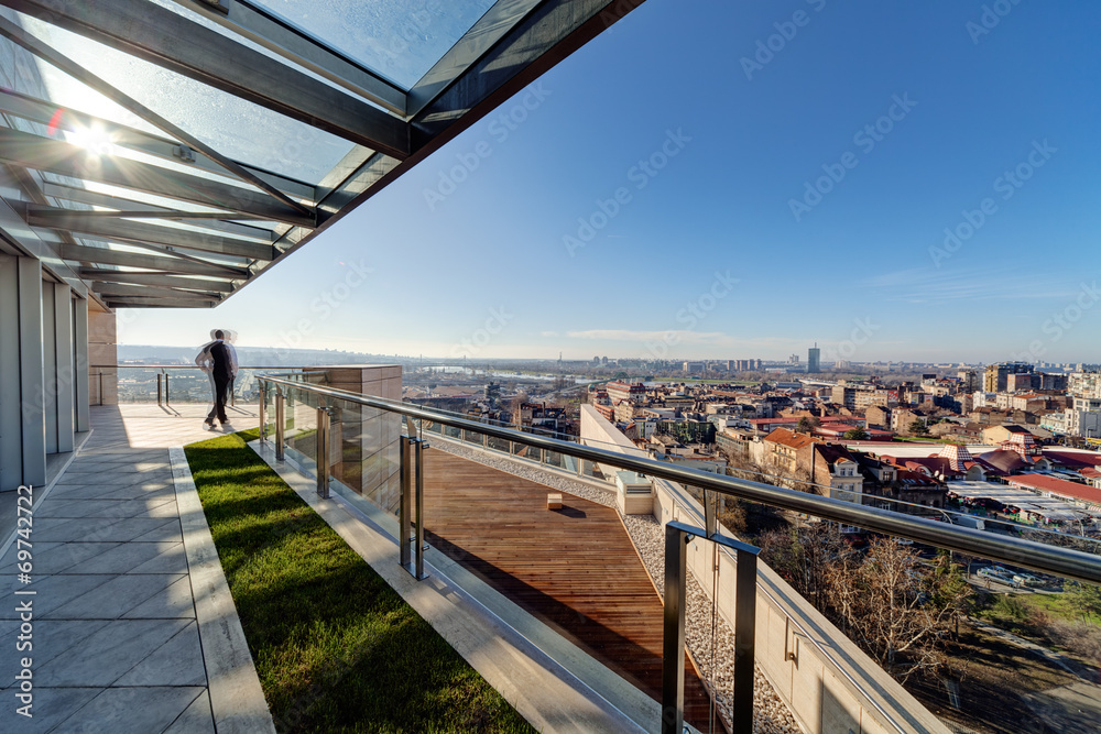 Modern building terrace