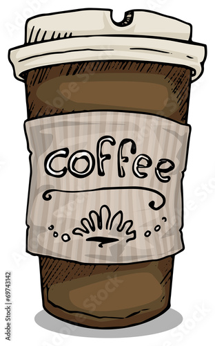 Take away plastic coffee cup