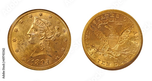 USA 1893 10 Dollars Gold Eagle photo